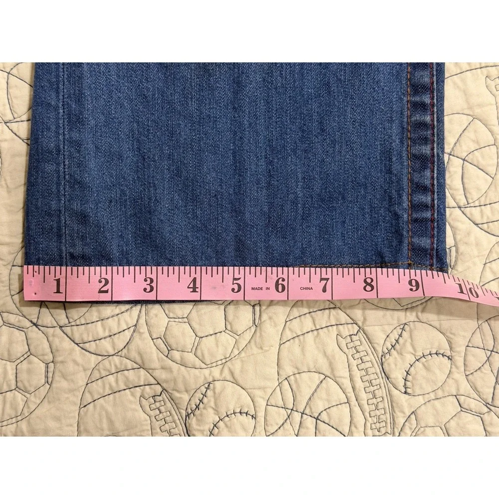 True Religion Mens Blue Jeans Tag Size 42 Distressed Pocket Flaps World Tour